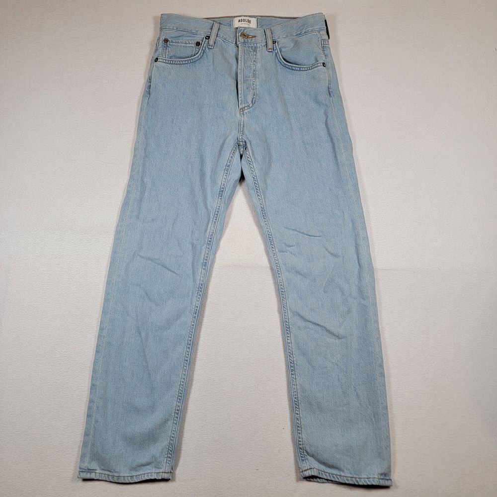 Agolde Women's Parker Jeans Sz 23 (28x25 Actual) Light Blue Wash Recycled Cotton